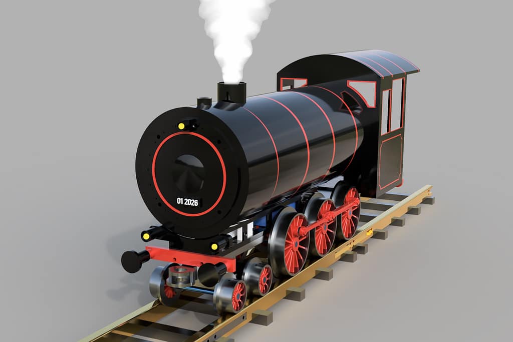 Rendered Image of Locomotive with Steam